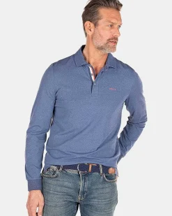 NZA New Zealand Auckland Polo-Shirts|Stretch Polo Met Lange Mouw-Dusk Navy