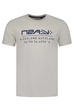 NZA New Zealand Auckland T-Shirts|T-Shirt Met Ronde Hals-Cream Melange